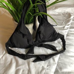 Black Ruffle Bikini Top